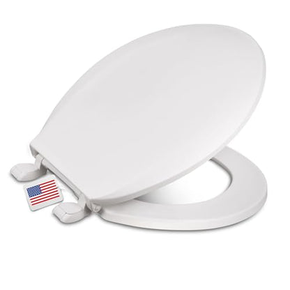 Centoco Round Toilet Seat, Economy, Light Weight Residential, White | Closed Front, Cover, Plastic, Made in the USA, DSAMAZ12-001 - color: White, size: Round