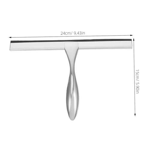 CALLARON Shower Squeegee with Hook Holder Stainless Steel Wiper for Bathroom and Glass Doors Streak-Free Scraper for Mirrors Tiles and Windows