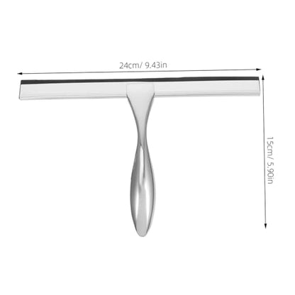 CALLARON Shower Squeegee with Hook Holder Stainless Steel Wiper for Bathroom and Glass Doors Streak-Free Scraper for Mirrors Tiles and Windows