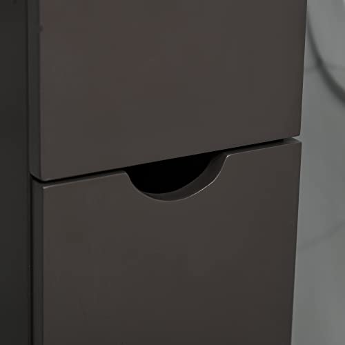 HOMCOM 54" Tall Bathroom Storage Cabinet, Freestanding, 2-Tier Shelf, Brown | Linen Tower, Drawers, Narrow Side Floor Organizer - color: Brown