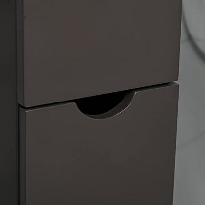 HOMCOM 54" Tall Bathroom Storage Cabinet, Freestanding, 2-Tier Shelf, Brown | Linen Tower, Drawers, Narrow Side Floor Organizer - color: Brown