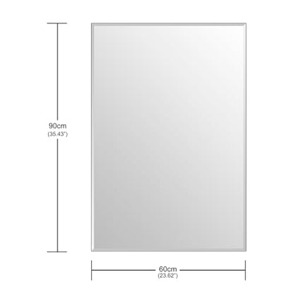 Ruomeng Wall Mirror Beveled Edge Frameless Mirror 24” x 36" Accent Mirror for Bathroom Vanity and Entryway - size: 36"L x 24"W