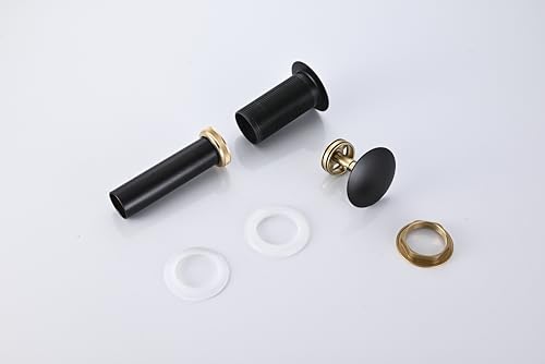 AVSIILE Matte Black Bathroom Sink Drain Without Overflow Vessel Sink Lavatory Vanity Pop Up Drain Stopper, All Metal Rustproof Brass and 304 Stainless Steel - color: Matte Black, style: Non-overflow