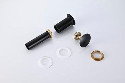 AVSIILE Matte Black Bathroom Sink Drain Without Overflow Vessel Sink Lavatory Vanity Pop Up Drain Stopper, All Metal Rustproof Brass and 304 Stainless Steel - color: Matte Black, style: Non-overflow