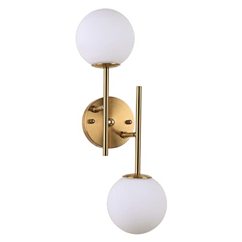 BYOLIIMA Gold Globe Wall Sconce, 7.5" W x 20" H, G9 Base, Compatible with LED or Halogen Bulbs, Perfect for Bathroom, Kitchen, Living Room, Home Office, Lobby, Bedroom - color: Gold