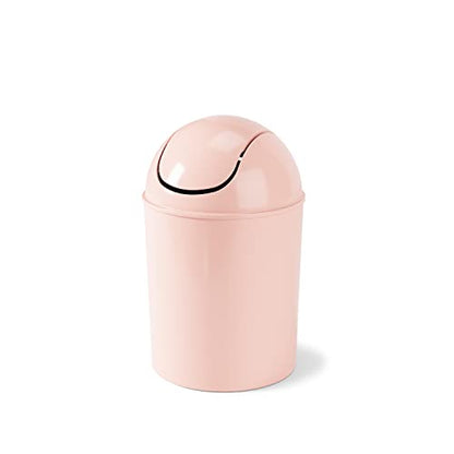 Umbra 1.25 Gallon Mini Waste Can with Removable Swing-Top Lid - Small Garbage Bin for Kitchen, Bathroom, Bedroom, Office - Compact Trash Can Fit Under Tables & Counters - Pink - color: Pink
