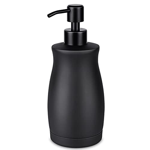 Stainless Steel Countertop Matte Black Soap Dispenser Liquid Bottle for Kitchen & Bathroom Hand Dish Lotion (Matte Black, 390ml/13oz) - color: Matte Black, size: 390ml