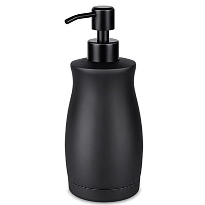 Stainless Steel Countertop Matte Black Soap Dispenser Liquid Bottle for Kitchen & Bathroom Hand Dish Lotion (Matte Black, 390ml/13oz) - color: Matte Black, size: 390ml