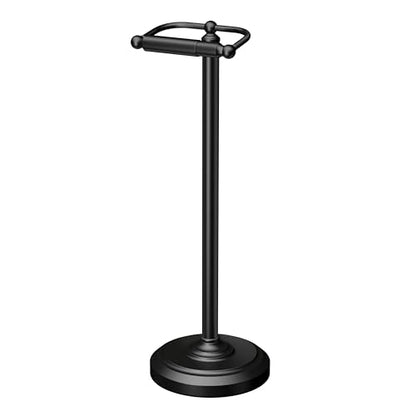 Gatco 1436MX Toilet Paper Holder Stand, Weighted Base, Matte Black, Freestanding Bathroom Floor Stand, 22 Inch - color: Matte Black