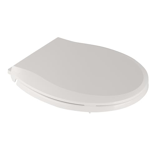 19" Elongated Slow Close Toilet Seat, Biscuit Polypropylene Toilet Seat Cover with Never Loosen Durable Lid, Quiet and Easy to Install and Clean - color: Biscuit, Standard, size: Elongated (19″)
