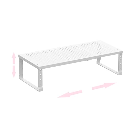 Metal Stackable Expandable Storage Shelf - Multi-Functional Home Storage Shelf, Suitable for Kitchen, Cabinet，Bathroom, Office, Garage, etc.（1PACK/White/Large - color: 1pack/White, size: Large
