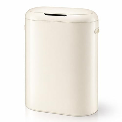 IDEALHOUSE 13 Gallon Trash Can, Automatic Touchless Kitchen Trash Can with Motion Sensor Lid, Slim Garbage Can with Soft-Close Lid, PP Trash Bin Easy Clean, 50L White for Bathroom Office Bedroom
