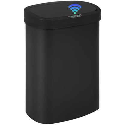 13 Gallon Automatic Kitchen Trash Can with Lid, Touchless Motion Sensor Garbage Can - Hygienic, Odor Control, Waterproof Waste Bin for Kitchen Bathroom Bedroom Office (50L), PP Plastic, Black - color: Black