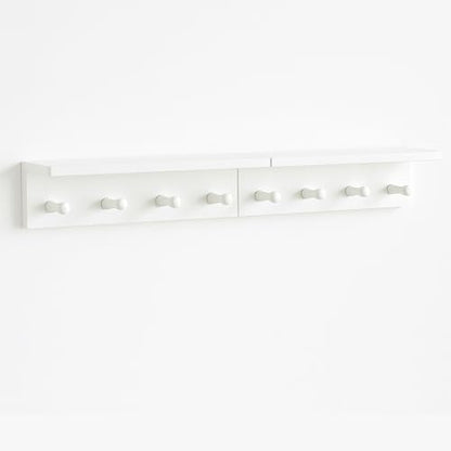 Entrance Coat Rack ，Coat Hooks, Wall-Mounted Wooden Hook Rack, Wall-Mounted Shelves are Very Suitable (White Color Finish—A-2) - style: White color finish—A-2