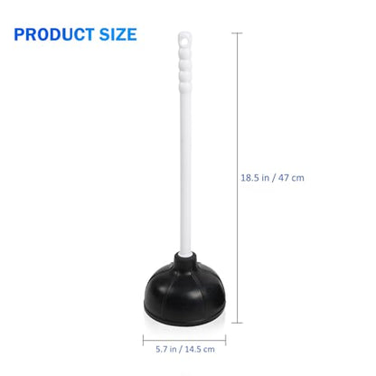KOOMADE Force Suction Cup Rubber Toilet Plunger with PP Handle, Toilet Bowl Plunger Heavy Duty Pump Clogged Solution for Bathroom Stores Restaurants Strong Sink to Fix Clogged Toilets Drains Sinks (2)