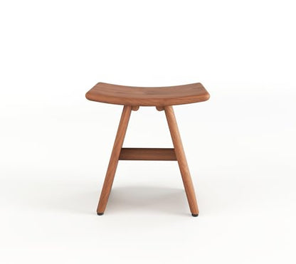 18" Asia-Bjon Lite Solid Top Teak Shower Bench | Durable, Water-Resistant Teak, Shower Chair & Shaving Foot Rest, Indoor/Outdoor Use