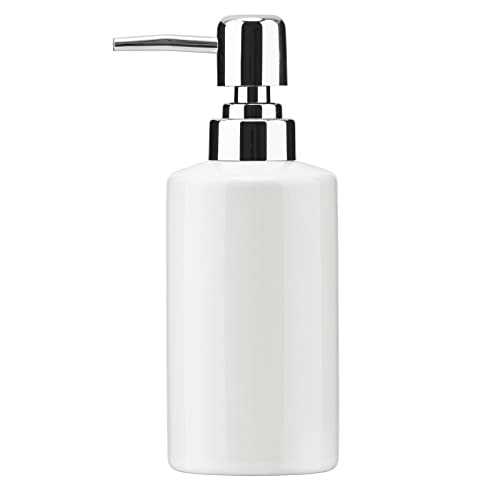 FE Soap Dispenser, 300ml/10oz Ceramic Liquid Soap Pump Dispenser, Refillable Dish Soap Dispenser for Kitchen Bathroom Washroom (White) - color: White