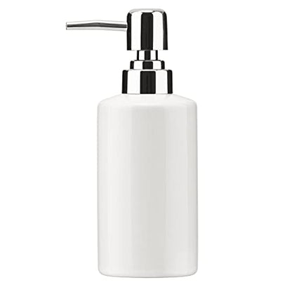 FE Soap Dispenser, 300ml/10oz Ceramic Liquid Soap Pump Dispenser, Refillable Dish Soap Dispenser for Kitchen Bathroom Washroom (White) - color: White