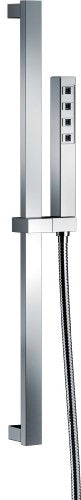 Delta Faucet Single-Spray H2Okinetic Slide Bar Hand Held Shower with Hose, Chrome Handheld Shower Head, Slide Bar Hand Shower, Handheld Shower, Detachable Shower Head, Chrome 51567 - color: Chrome