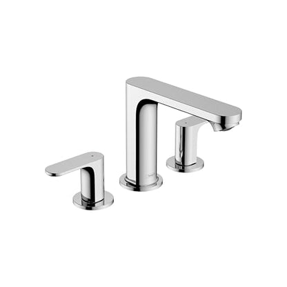hansgrohe Rebris S Widespread Bathroom Faucet, 2-Handle, 3 Hole Bathroom Sink Faucet for Vanity with Pop-Up Drain Assembly, 1.2 GPM, Chrome, 72530001 - color: Chrome