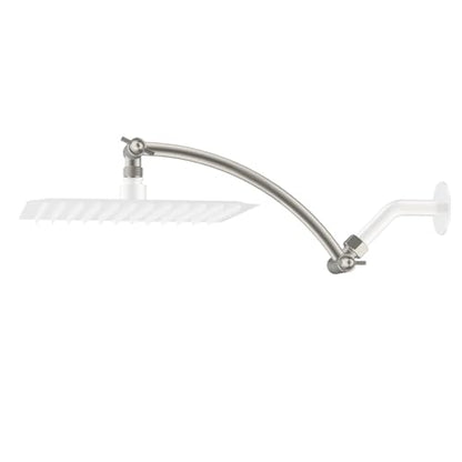Hibbent All Metal 10'' Shower Head Extension Arm, Brushed Nickel | Solid Brass Adjustable Shower Arm with Lock Joint, Flexible Height & Angle, Universal Connection Shower Head Extender - color: Brushed Nickel, size: 10 Inch