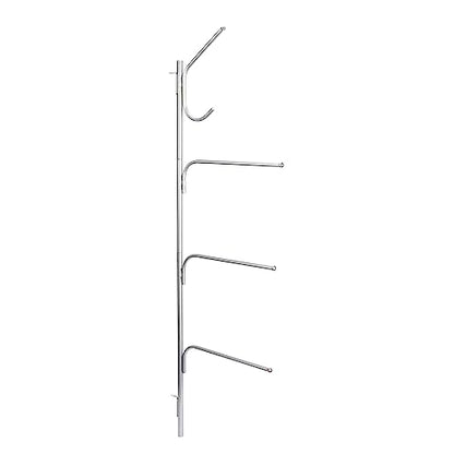 Household Essentials Hinge-It Clutterbuster Steel Valet Family Towel Bar, Silver - color: Silver