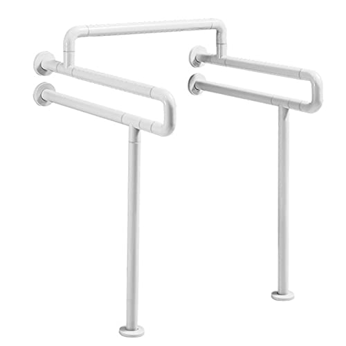 Toilet Safety Rails for Elderly, Toilet Rails for Elderly Free Standing, Heavy Duty Toilet Safety Frame with Arms, Handicap Toilet Seat, Easy Installation,White