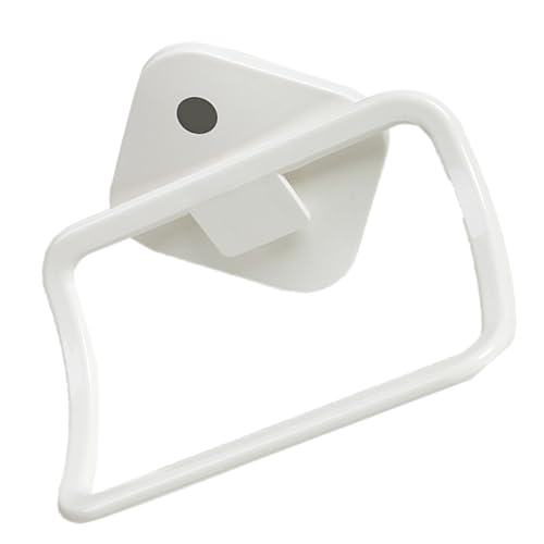 OSALADI Wall-Mounted Towel Ring White Punch-Free Adhesive Towel Holder for Bathroom Kitchen Self-Adhesive No-Drill Quick-Drying and Multi-Functional