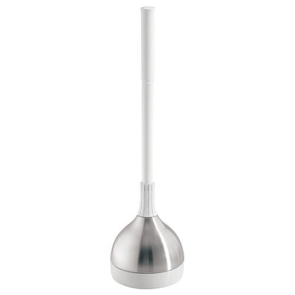InterDesign Toilet Plunger and Holder for Bathroom Storage - Brushed Stainless Steel - color: White, style: Plunger