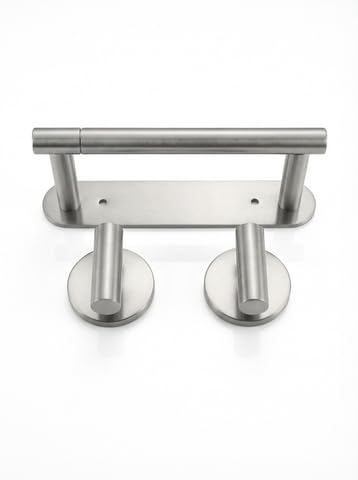 RunBaiNian3-Piece Bathroom Hardware Set Brushed Nickel | Toilet Paper Holder, Double Robe Hook, Towel Bar, Wall Mounted Stainless Steel - color: Lasiyin
