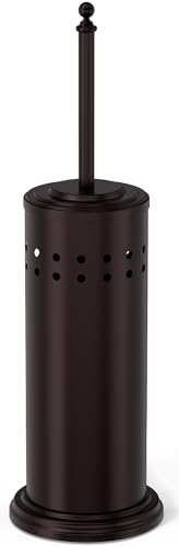 DOWRY Toilet Plunger with Holder for Bathroom Bronze | Hidden Toilet Bowl Cleaners Long Handle with Cover Powerful Force Suction Cup Heavy Duty Deep Cleaning - color: Bronze