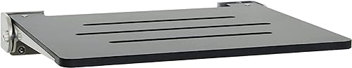 Seachrome 18 inch Silhouette Slimline Folding Wall Mount Shower Bench Seat, Gray Seat with Silver Frame - color: Gray Seat With Silver Frame