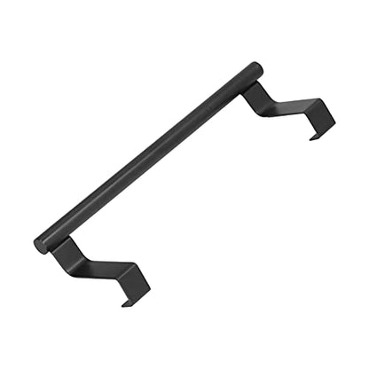 GOTOTOP Black Towel Holder Rack, 430 Stainless Steel Cabinet Door Towel Bar 23CM, No Drill Over Door Design, Space Saving for Bathroom Kitchen Home Hotel Hand or Dish Towels (23CM) - size: 23CM