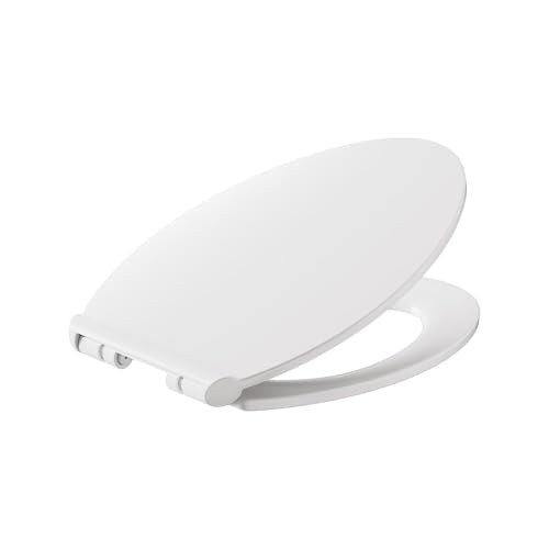 American Standard Contemporary VorMax Elongated Toilet Seat, White | Soft Close Toilet Seat: Includes Quick Release Hinges, Easy to Lift, EverClean Antimicrobial | 5055A65C.020