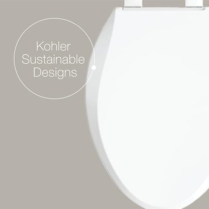 KOHLER K-35584 Cachet Recycled Plastic, Readylatch, Quiet-Close, Soft Close Elongated Toilet Seat