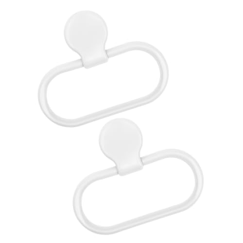 SHINEOFI 2Pcs Adhesive Hand Towel Ring No Drill Towel Holder for Bathroom and Kitchen Durable Wall Mounted Towel Rack Easy Install Towel Shelf Space Saving Design