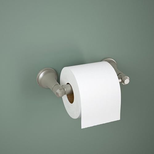 Franklin Brass Brushed Nickel Spring Loaded Toilet Paper Holder, Traditional Wall Mount Toilet Paper Storage - Woodruff WDRF50-SN - color: Satin Nickel