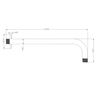 Joyrain Shower Arm Extension with Flange Base, 304 Stainless Steel Extension Pipe, Adjustable Flexible Shower Arm (Chrome, 12-Inch L-Shaped Extension Arm) - color: L-Shaped Extension Arm( 12-In), size: Chrome
