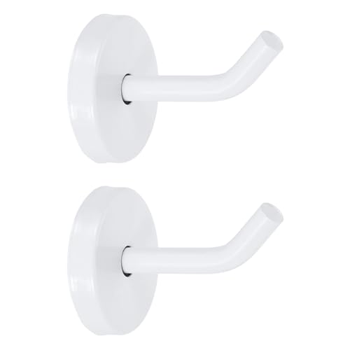 uxcell 2Pcs 2 Inch Coat Hooks, Stainless Steel Long Nose Wall Mount Hook, Robe Towel Hangers with Screws for Livingroom Bathroom Closets and Wardrobe, White - color: White, size: 2 Inch