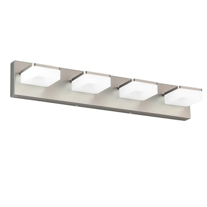 LED Vanity Light Fixture for Bathroom, 4-Light Brushed Nickel Bathroom Light Over Mirror, Modern Vanity Lighting Wall Light Fixtures - size: 4-Light,26Inch