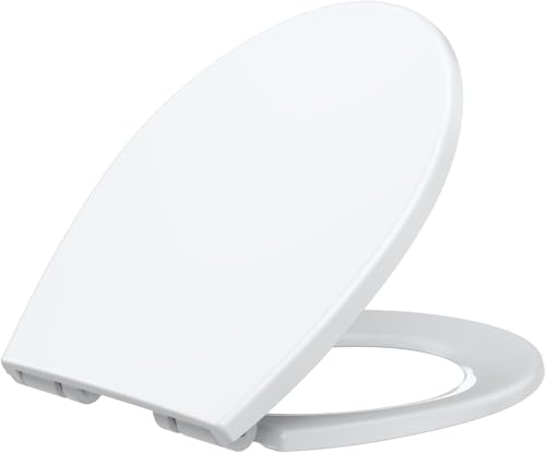 Elongated Soft Close Long Toilet Seat with Magnetic Non-Slip Hinge, Quick-Release Function, American Standard Fit, White - color: white-02, size: Elongated