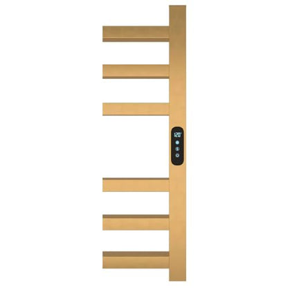 Luxury Gold Towel Warmer Rack for Bathroom, Wall Mounted Electric Heated Towel Rack with Timer & Fahrenheit Temperature Control, 10 Bar Stainless Steel Towel Heater for Bathroom(Brushed Gold) - size: 10 Bar