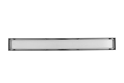 QM Drain 24-Inch Linear Shower Drain, 304 Stainless Steel, Reversible Grate 2 in 1 Tile-In or Smooth Surface