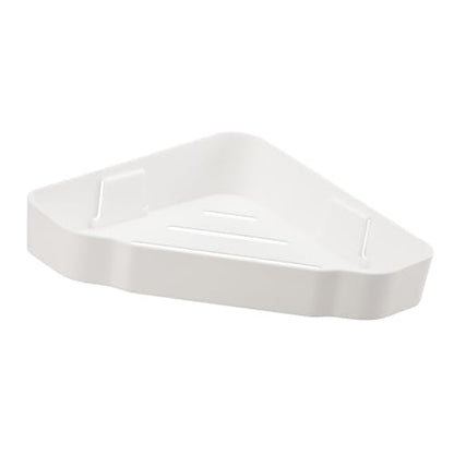 Corner Storage Shelf for Bathroom | Large Capacity Shower Organizer with Strong Wall Mount | No Drill Plastic Shelf for Toilet/Home | Water Block Tarnish Proof