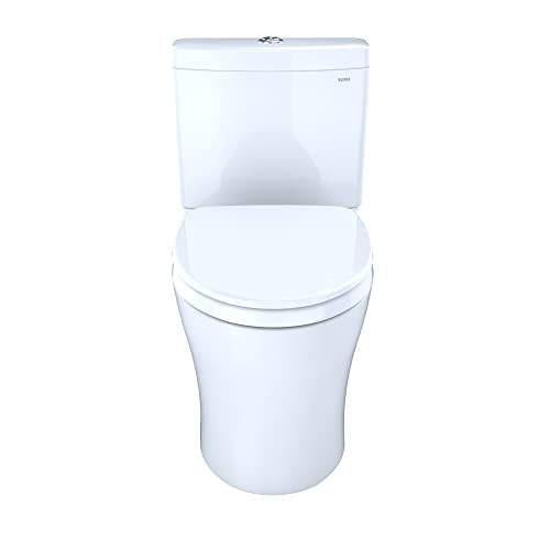 TOTO Aquia IV WASHLET+ Two-Piece Elongated Dual Flush 1.28 and 0.9 GPF Toilet with CEFIONTECT, Cotton White - MS446124CEMGN#01