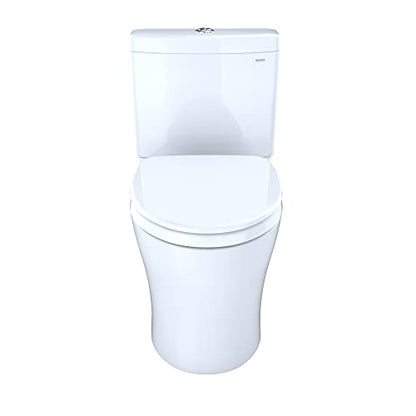 TOTO Aquia IV WASHLET+ Two-Piece Elongated Dual Flush 1.28 and 0.9 GPF Toilet with CEFIONTECT, Cotton White - MS446124CEMGN#01