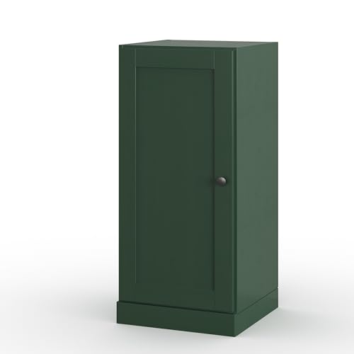 100% Solid Wood 16.5"" Bathroom Storage Cabinet with Shaker Door & Adjustable Shelves - color: Green, style: Shaker Door