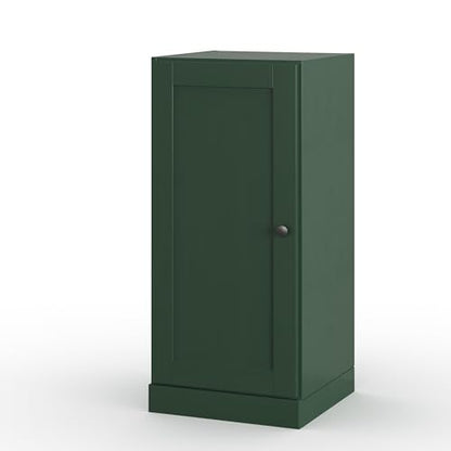 100% Solid Wood 16.5"" Bathroom Storage Cabinet with Shaker Door & Adjustable Shelves - color: Green, style: Shaker Door