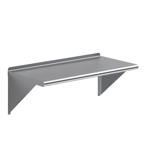 AmGood 36" Long X 18" Deep Stainless Steel Wall Shelf | NSF Certified | Appliance & Equipment Metal Shelving | Kitchen, Restaurant, Garage, Laundry, Utility Room - size: 36" Long X 18" Deep