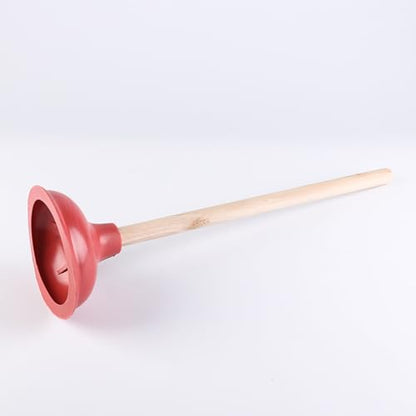 18-inch Toilet Plunger; Heavy-Duty Rubber Ring; Long Wooden Handle; Suitable for unclogging Toilets, drains, Sinks, etc. (2pc) - size: 2pc